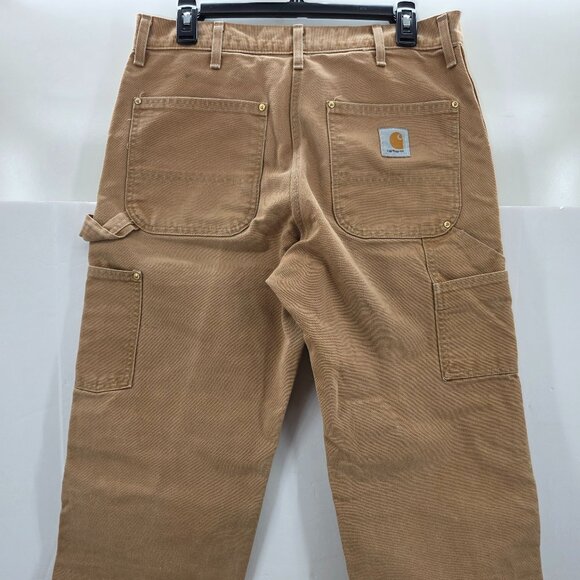 Vintage Carhartt Double Knee Pants USA Made B01 BRN Brown Faded Distressed 32x29 - Picture 2 of 14